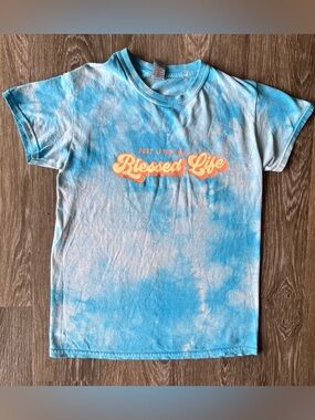 Gildan Blue Tie-Dye "Blessed Life" Kids Short Sleeve Tee